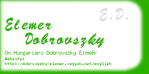 elemer dobrovszky business card
