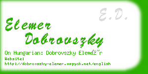 elemer dobrovszky business card